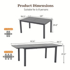 Ensemble de salle à manger d'extérieur avec chaises et table extensible (7 pièces)