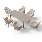 Ensemble de salle à manger d'extérieur avec chaises et table extensible (7 pièces)