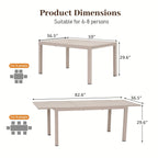 Ensemble de salle à manger d'extérieur avec chaises et table extensible (7 pièces)