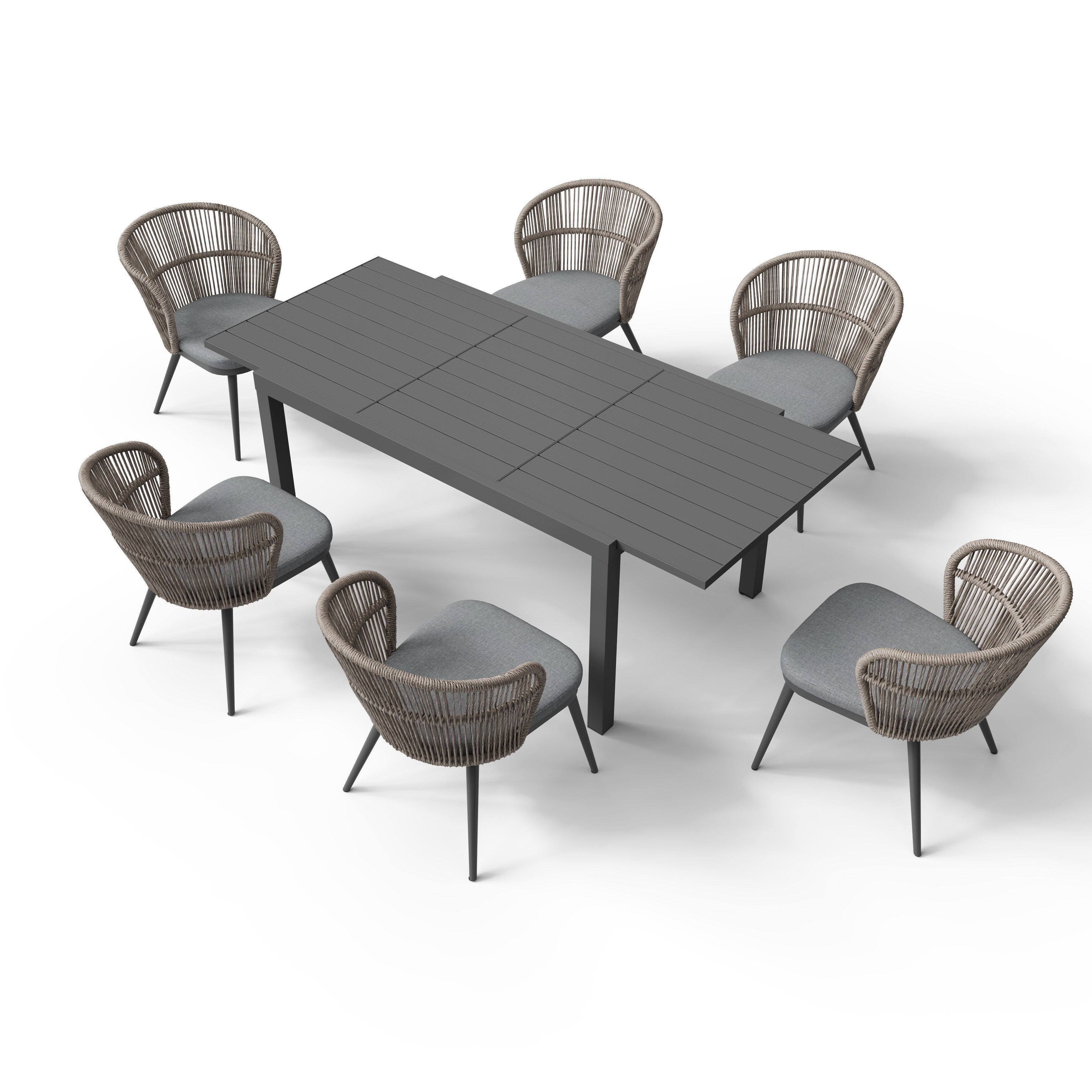 Ensemble de salle à manger d'extérieur avec chaises et table extensible