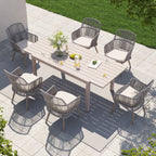 Ensemble de salle à manger d'extérieur avec chaises et table extensible (7 pièces)