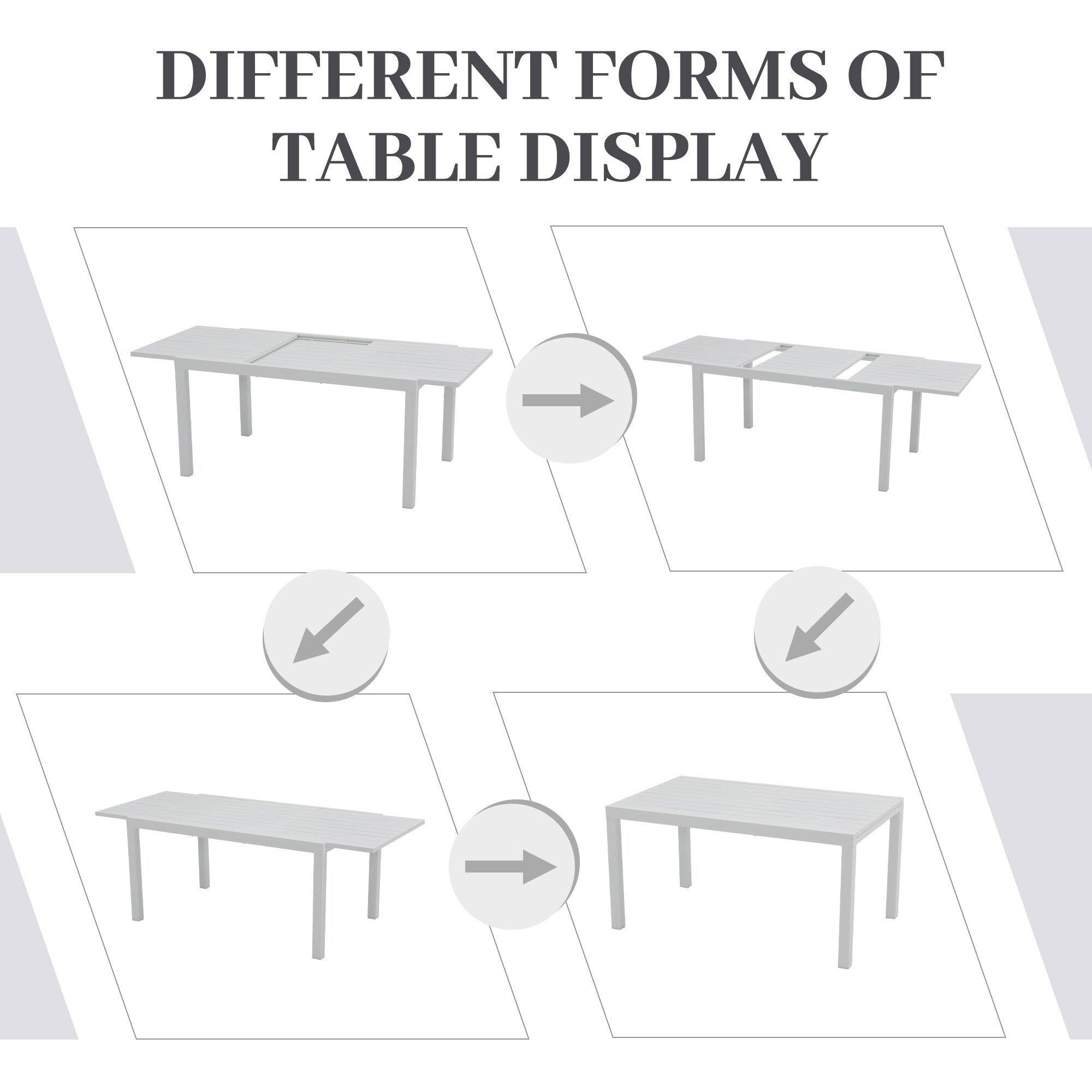 Ensemble de salle à manger d'extérieur avec chaises et table extensible (7 pièces)