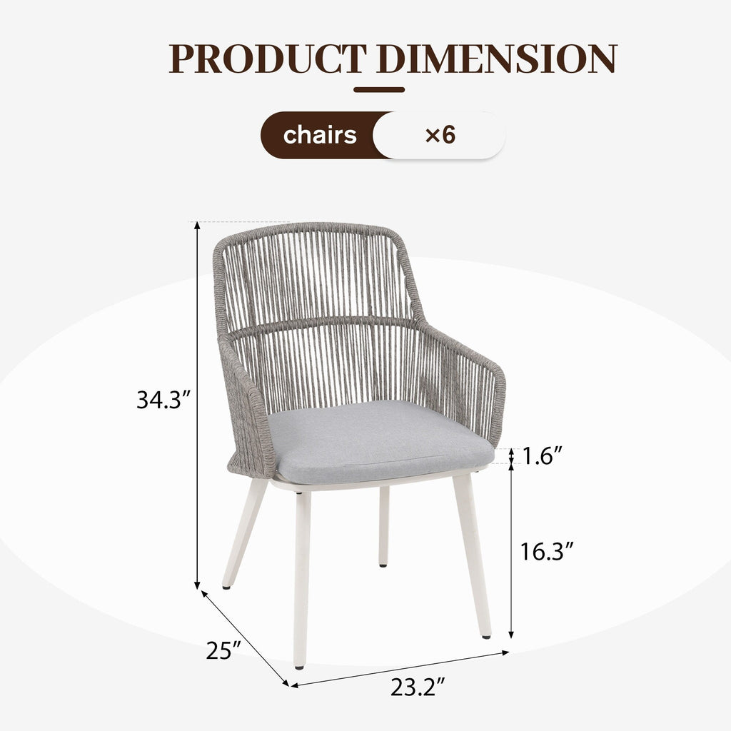 Ensemble de salle à manger d'extérieur avec chaises et table extensible (7 pièces)