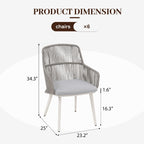 Ensemble de salle à manger d'extérieur avec chaises et table extensible (7 pièces)