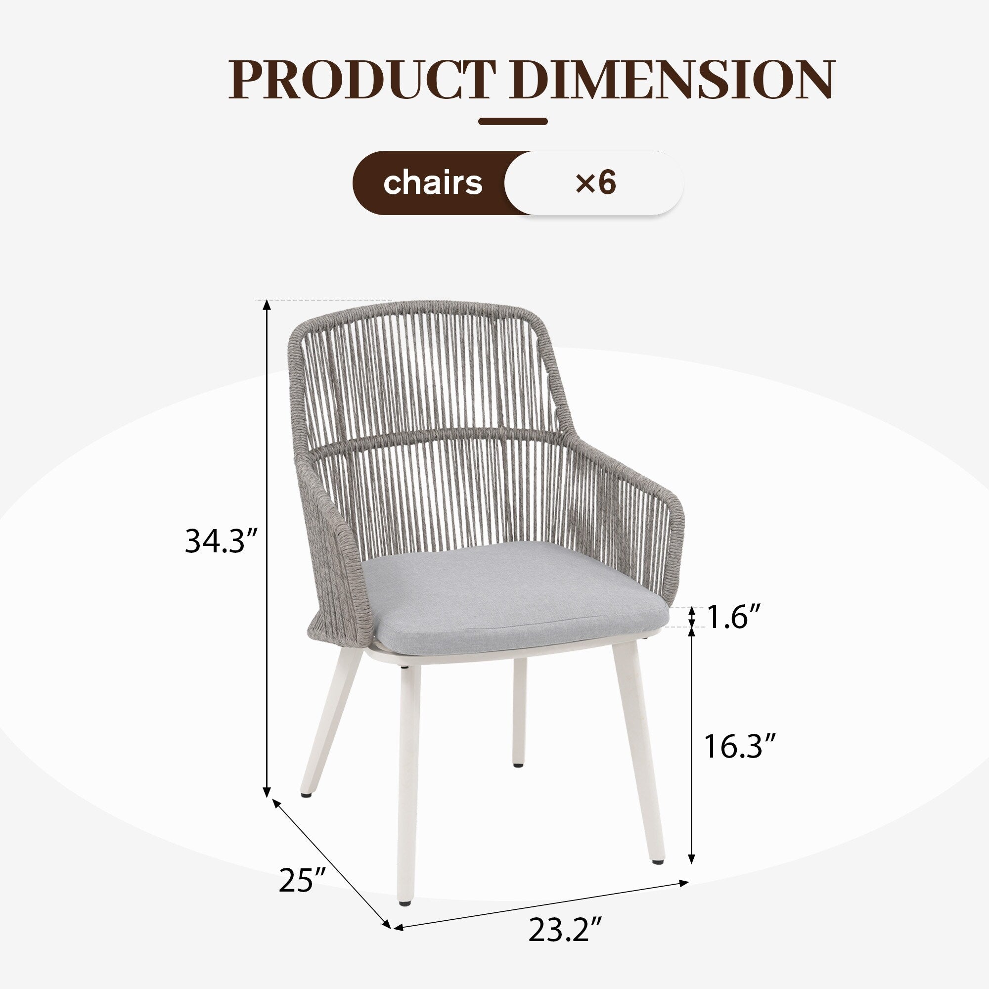 Ensemble de salle à manger d'extérieur avec chaises et table extensible (7 pièces)