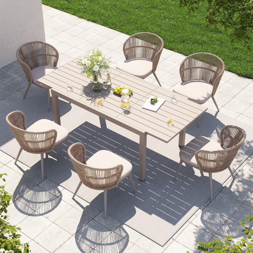 Ensemble de salle à manger d'extérieur avec chaises et table extensible