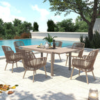 Ensemble de salle à manger d'extérieur avec chaises et table extensible (7 pièces)
