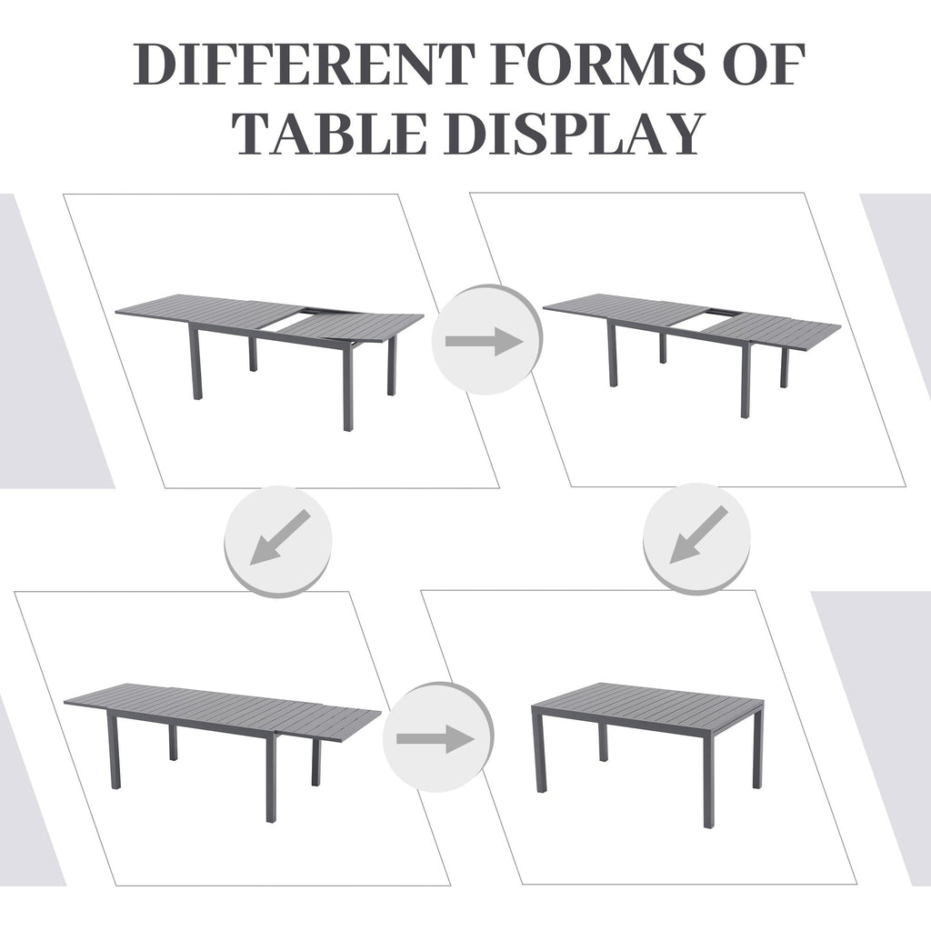 Ensemble de salle à manger d'extérieur avec chaises et table extensible (7 pièces)