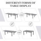 Ensemble de salle à manger d'extérieur avec chaises et table extensible (7 pièces)