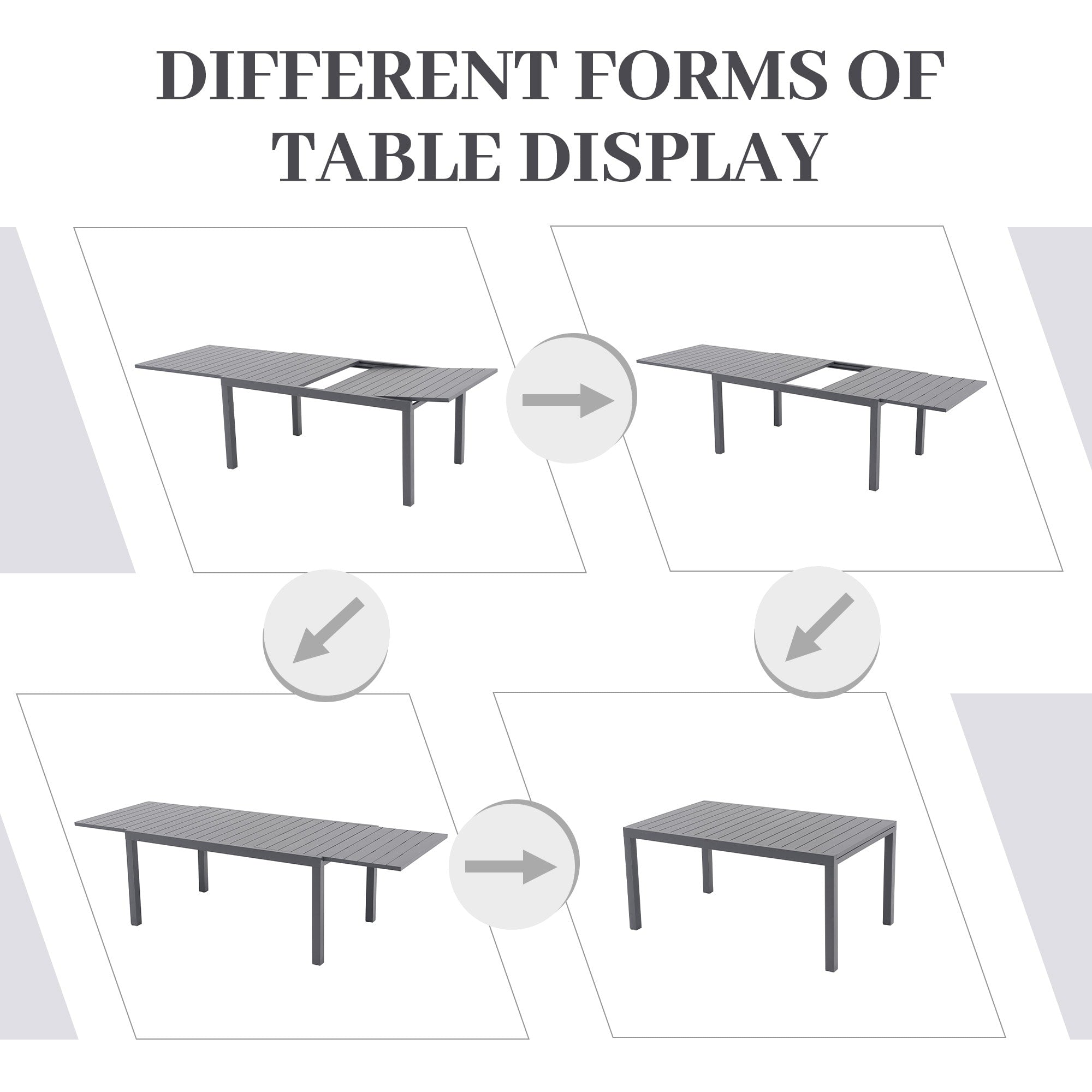 Ensemble de salle à manger d'extérieur avec chaises et table extensible (7 pièces)