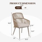 Ensemble de salle à manger d'extérieur avec chaises et table extensible (7 pièces)