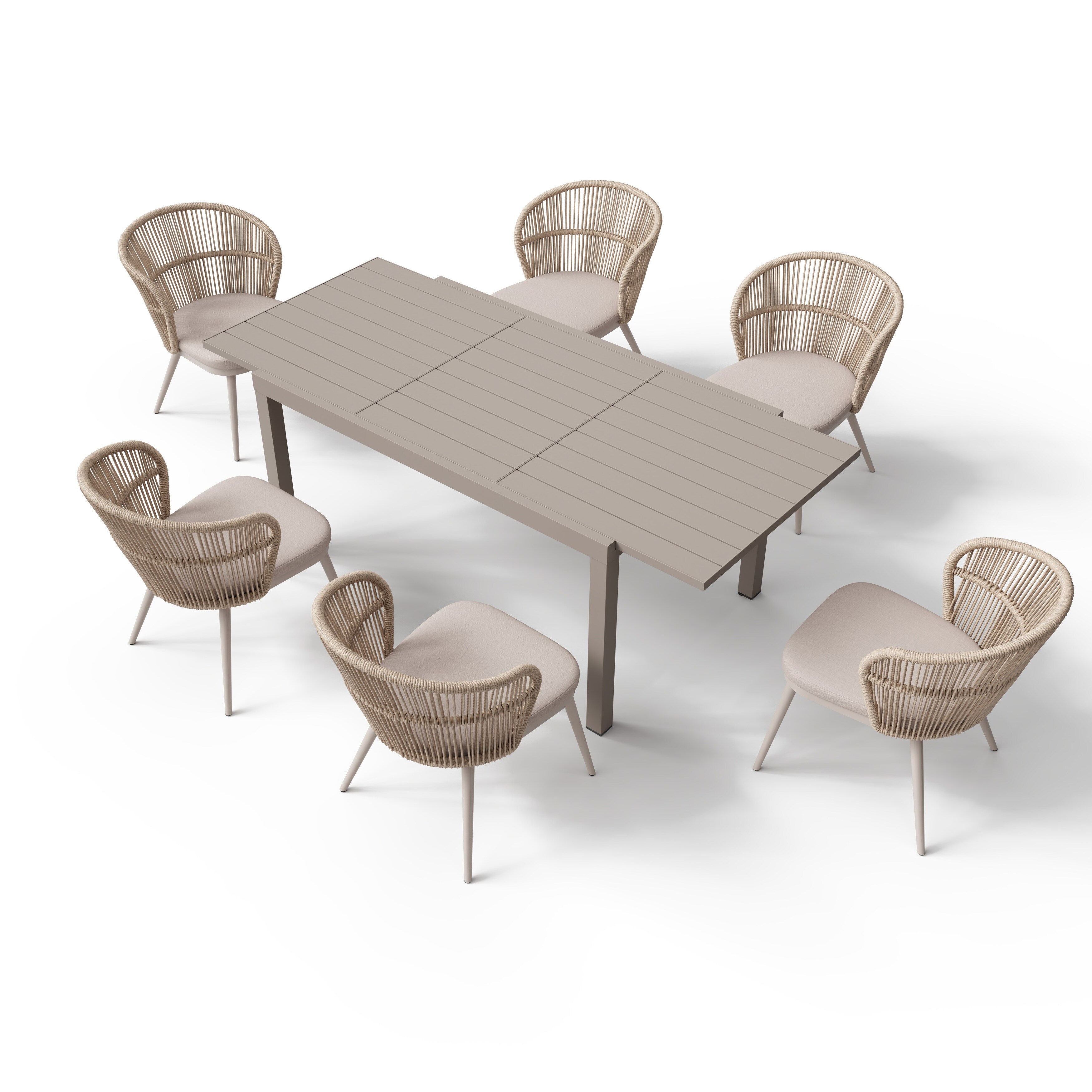 Ensemble de salle à manger d'extérieur avec chaises et table extensible