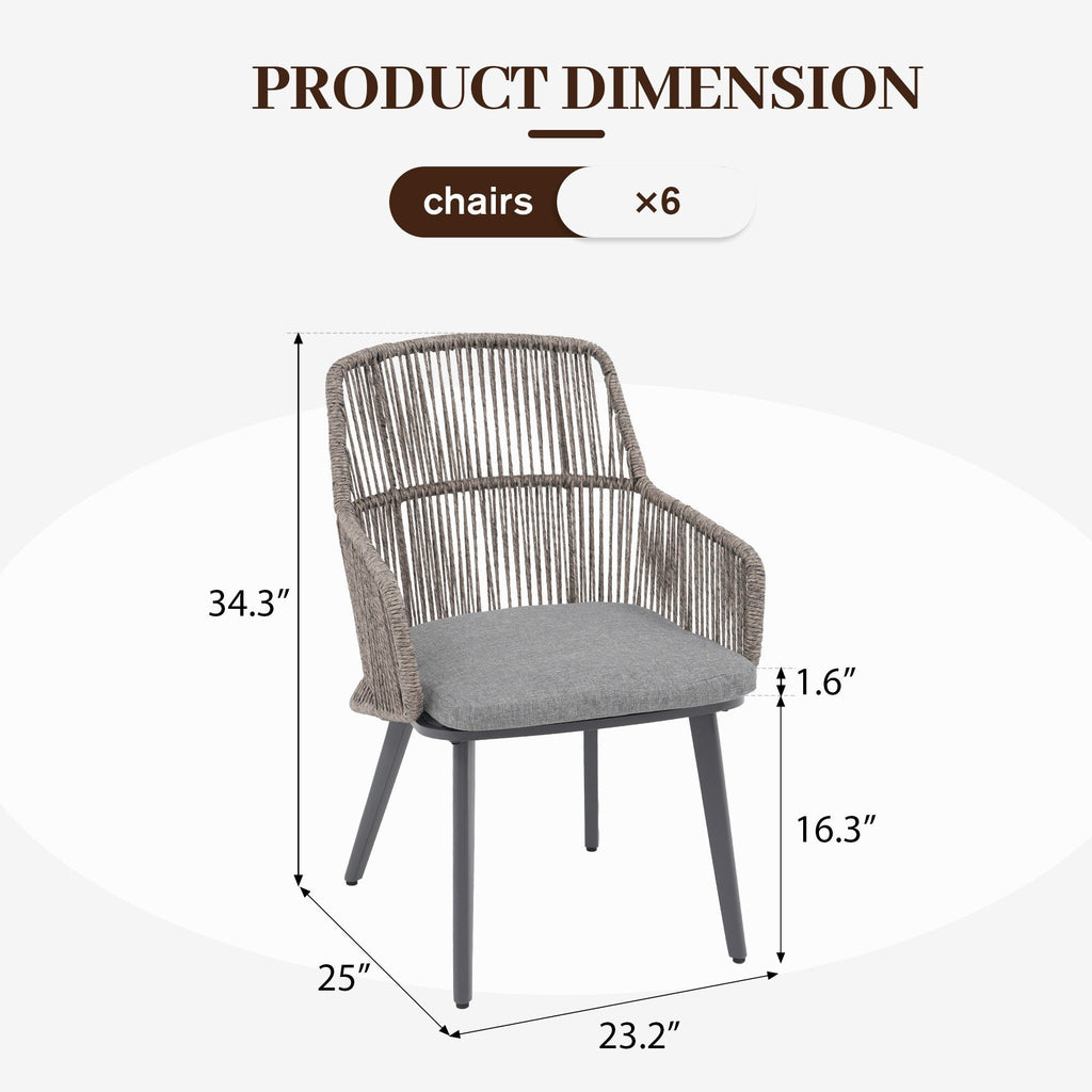 Ensemble de salle à manger d'extérieur avec chaises et table extensible (7 pièces)