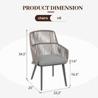 Ensemble de salle à manger d'extérieur avec chaises et table extensible (7 pièces)