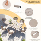 Ensemble de salle à manger d'extérieur avec chaises et table extensible