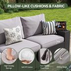 Ensemble de meubles de jardin avec coussins de 10 cm d'épaisseur