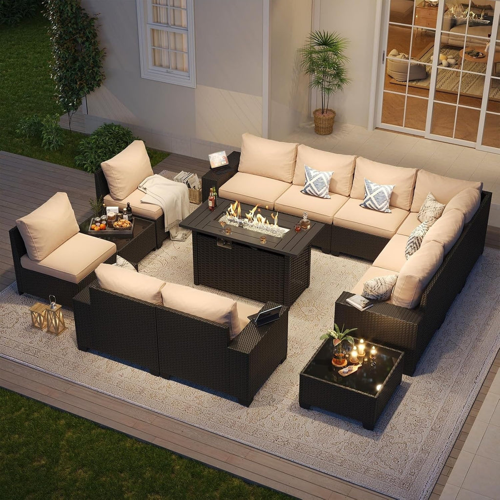 Ensemble de meubles de jardin avec coussins de 10 cm d'épaisseur