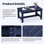 Ensemble de canapé et table sectionnels en PEHD pour patio extérieur, coussins amovibles inclus, une causeuse et deux canapés simples
