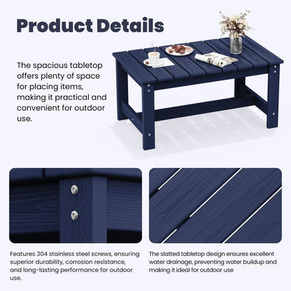 Ensemble de canapé et table sectionnels en PEHD pour patio extérieur, coussins amovibles inclus, une causeuse et deux canapés simples