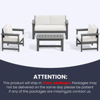 Ensemble de canapé et table sectionnels en PEHD pour patio extérieur, coussins amovibles inclus, une causeuse et deux canapés simples