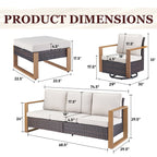 Ensemble de canapés et fauteuils pivotants d'extérieur Gymojoy - Marron