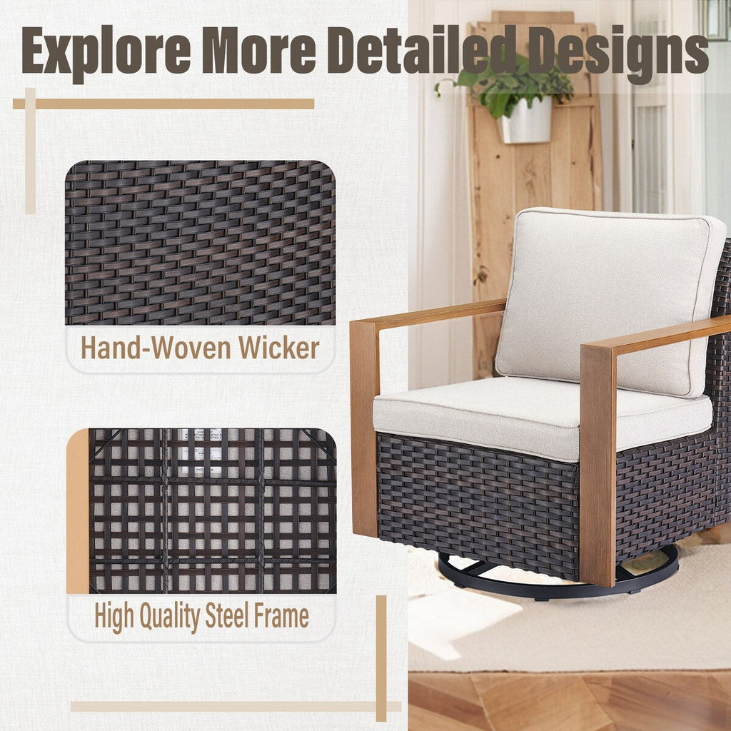 Ensemble de canapés et fauteuils pivotants d'extérieur Gymojoy - Marron