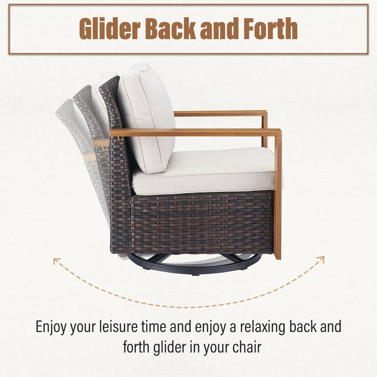Ensemble de canapés et fauteuils pivotants d'extérieur Gymojoy - Marron