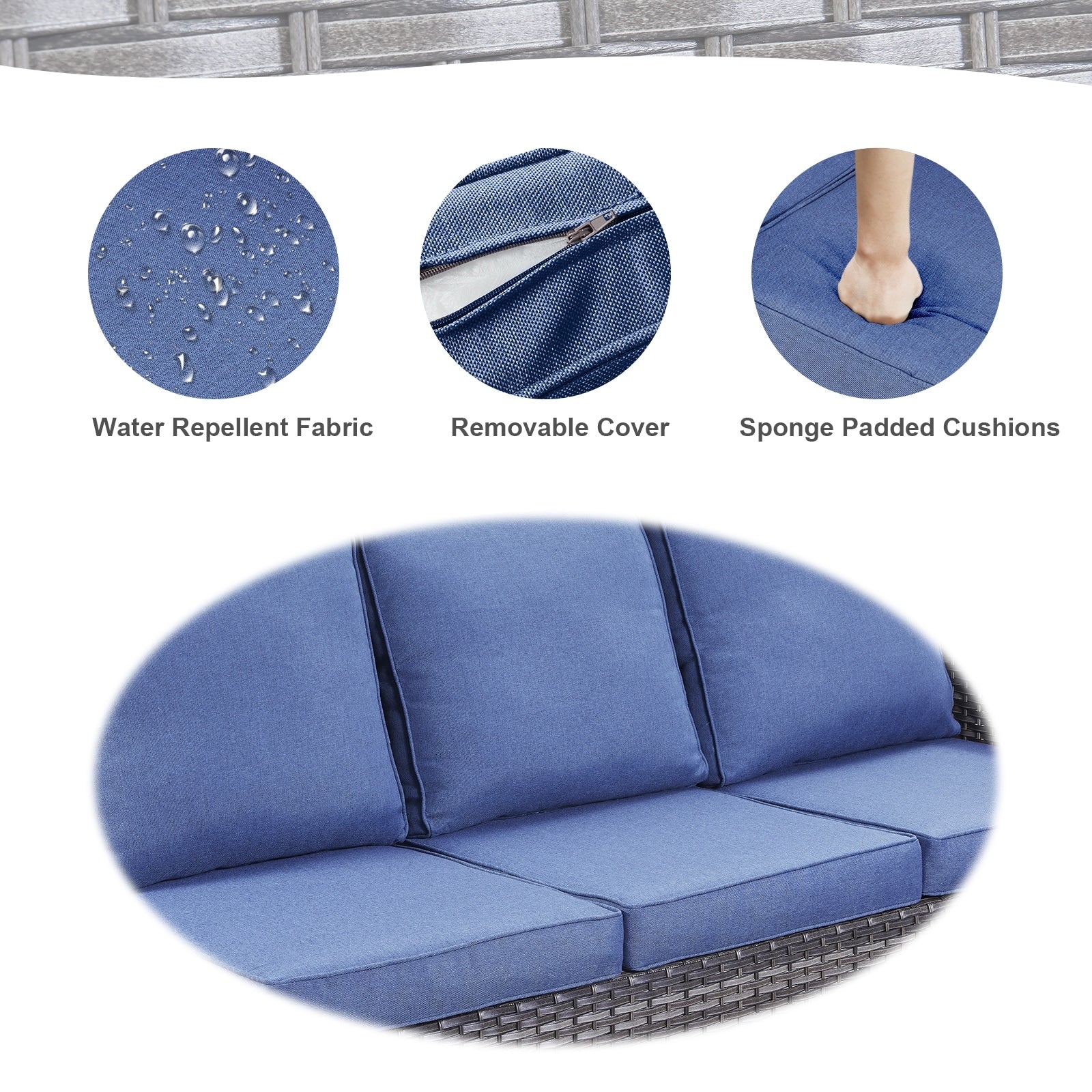 Ensemble de canapés d'extérieur Gymojoy avec chaises pivotantes