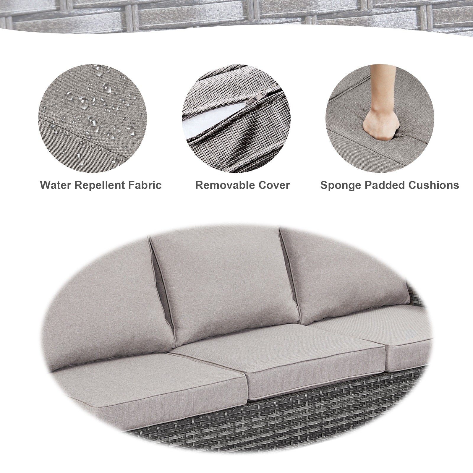Ensemble de canapés d'extérieur Gymojoy avec chaises pivotantes