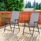 Chaises de patio pliantes grises Podena (lot de 2) par Havenside Home