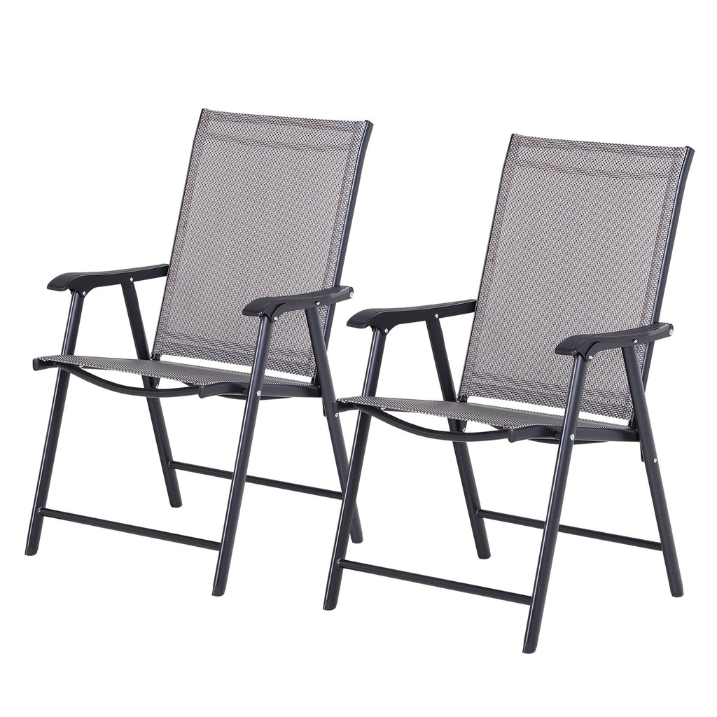 Chaises de patio pliantes grises Podena (lot de 2) par Havenside Home