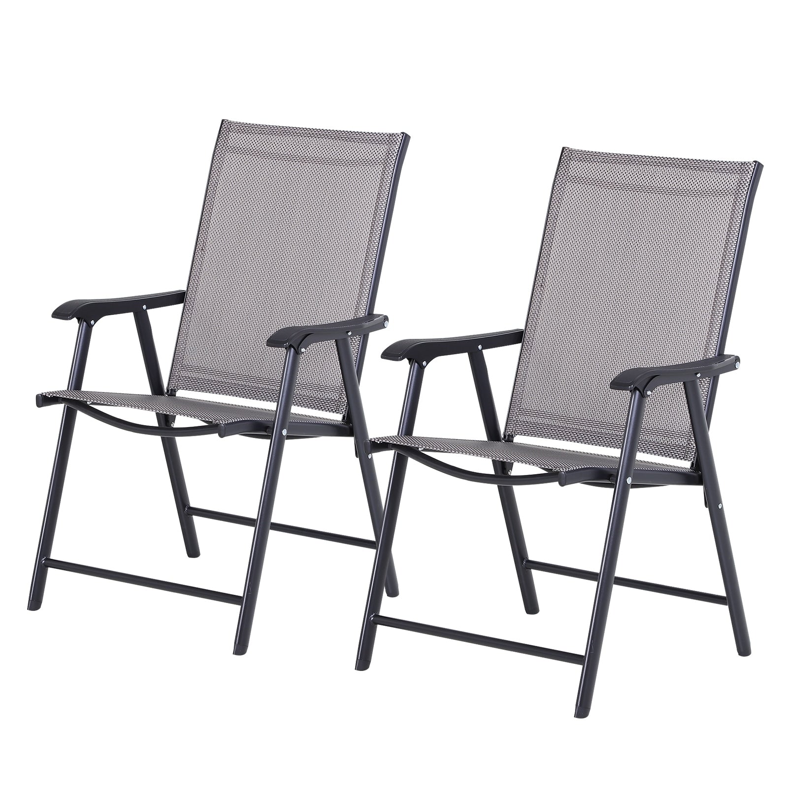 Chaises de patio pliantes grises Podena (lot de 2) par Havenside Home