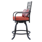 Ensemble de salle à manger d'extérieur pivotant avec chaises coussinées de 29 W et table de patio