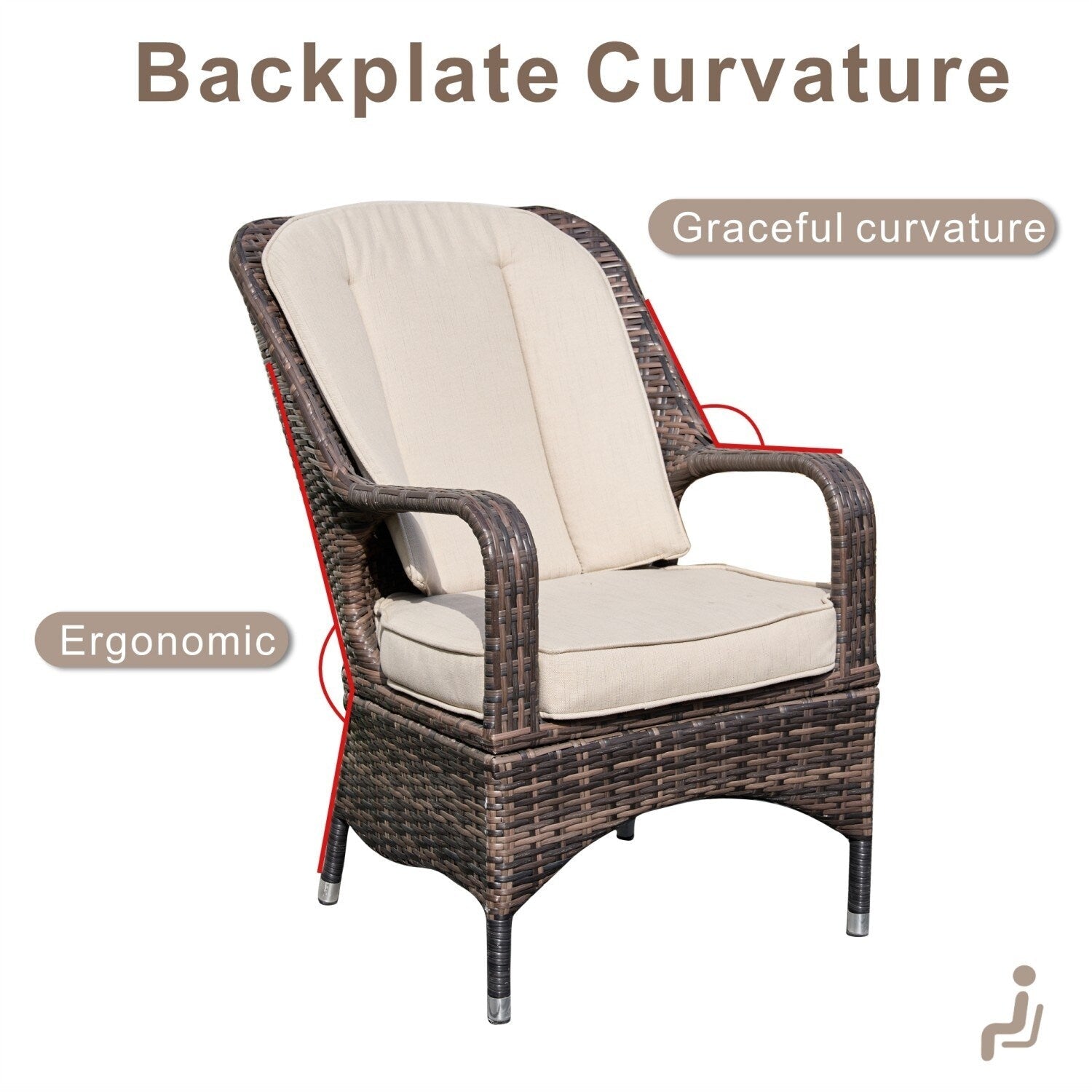 Ensemble de table rectangulaire en osier pour foyer à gaz d'extérieur avec 6 chaises par Moda Furnishings (housse de pluie incluse)