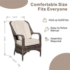 Ensemble de table rectangulaire en osier pour foyer à gaz d'extérieur avec 6 chaises par Moda Furnishings (housse de pluie incluse)