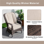 Ensemble de table rectangulaire en osier pour foyer à gaz d'extérieur avec 6 chaises par Moda Furnishings (housse de pluie incluse)