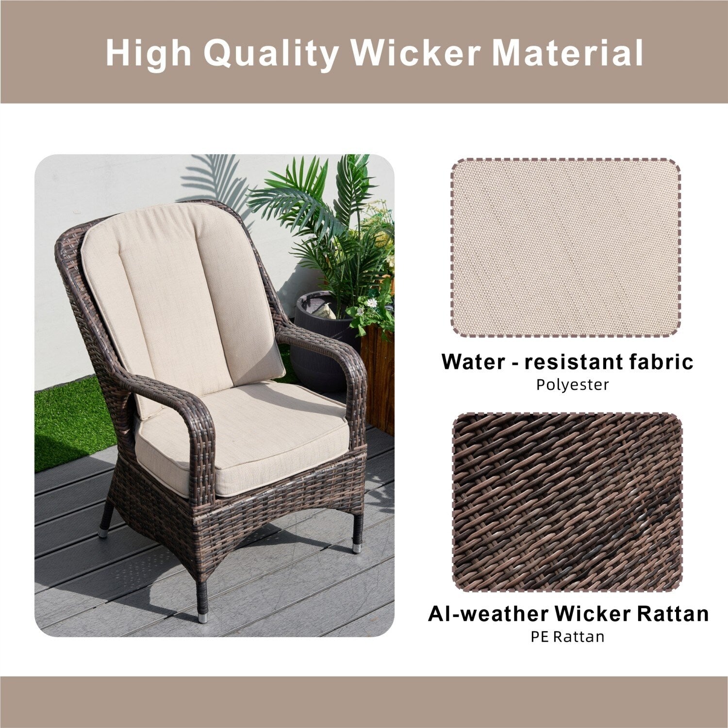Ensemble de table rectangulaire en osier pour foyer à gaz d'extérieur avec 6 chaises par Moda Furnishings (housse de pluie incluse)