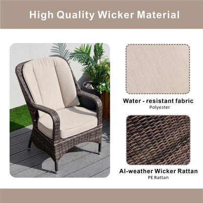 Ensemble de table rectangulaire en osier pour foyer à gaz d'extérieur avec 6 chaises par Moda Furnishings (housse de pluie incluse)