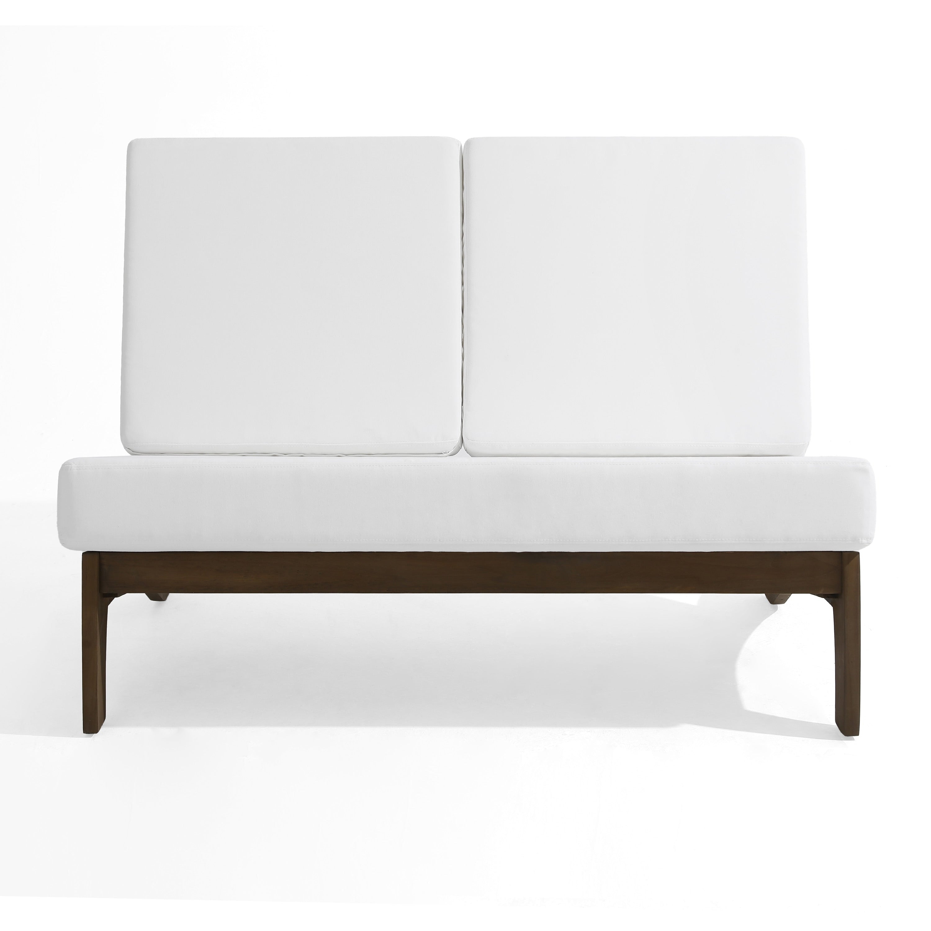 Ensemble de fauteuils club d'extérieur en bois avec causeuse et coussin