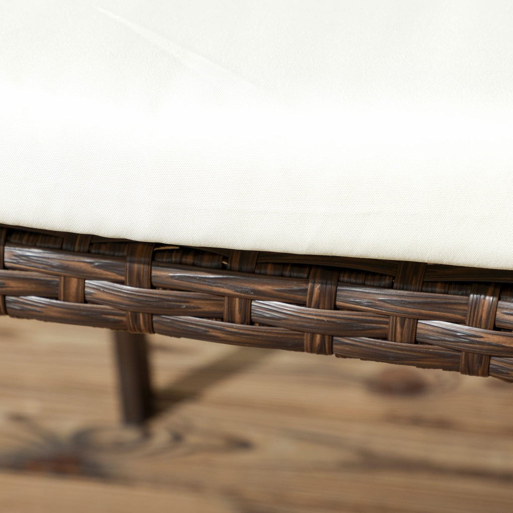 Outsunny Ensemble de 2 chaises de salle à manger d'extérieur en rotin synthétique avec coussin, dossier et accoudoirs