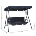 Outsunny 3-Person Porch Lawn Swing