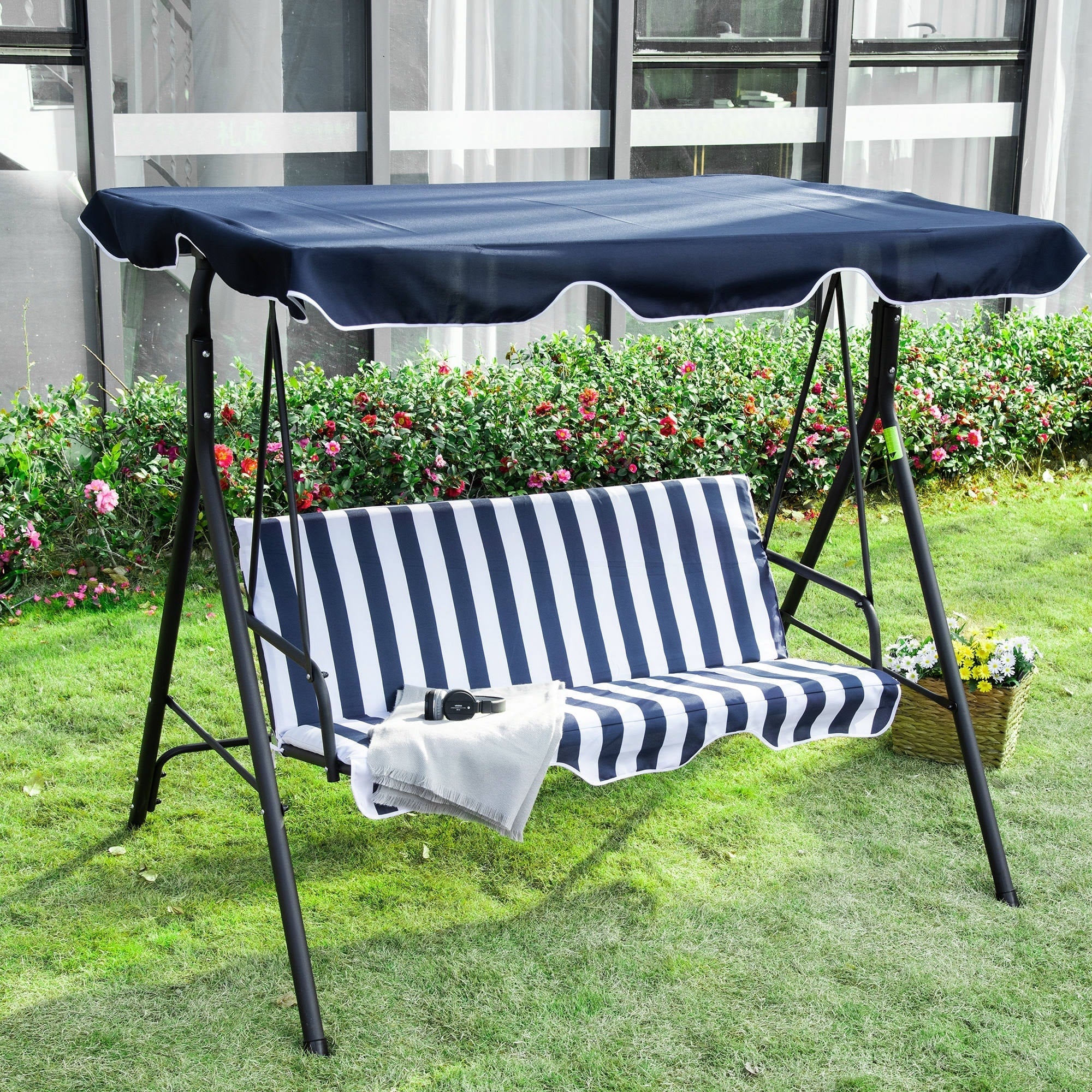 Outsunny 3-Person Porch Lawn Swing