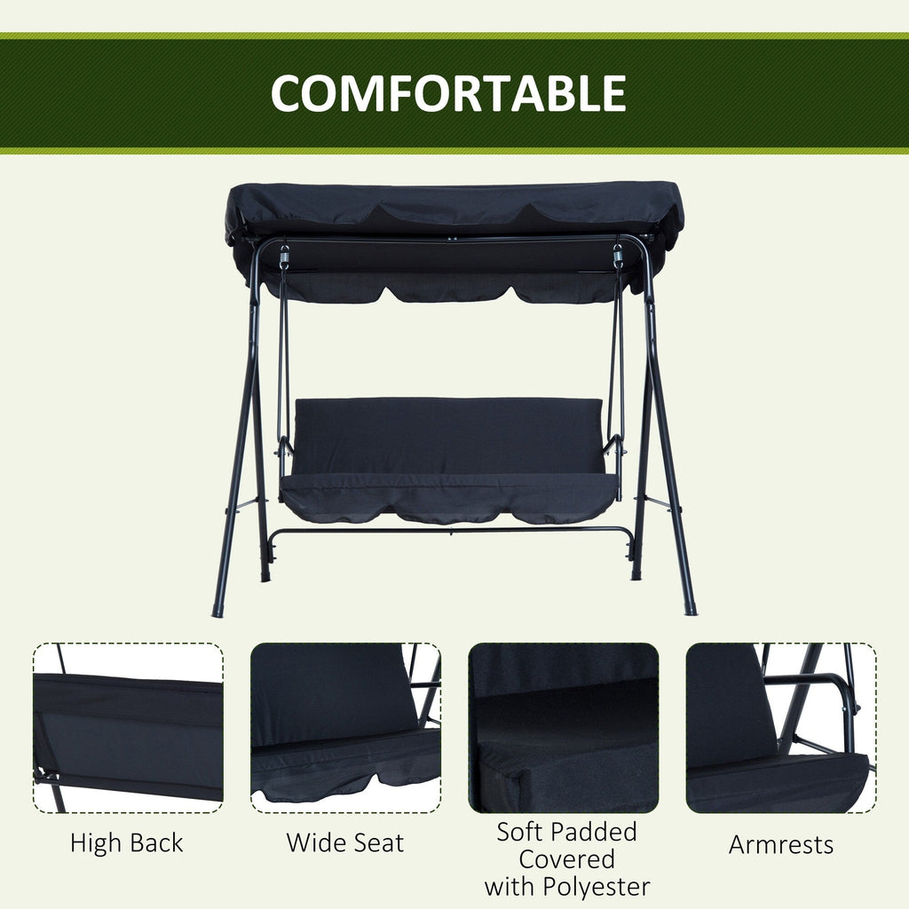 Outsunny 3-Person Porch Lawn Swing