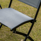 Ensemble bistrot de jardin Outsunny 3 pièces, ensemble de salle à manger pliant d'extérieur avec plateau en verre, 2 chaises pliantes et structure en acier