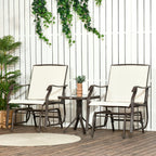 Outsunny Ensemble de 3 chaises d'extérieur avec table basse et 2 balancelles à bascule pour patio en tissu respirant