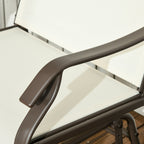 Outsunny Ensemble de 3 chaises d'extérieur avec table basse et 2 balancelles à bascule pour patio en tissu respirant