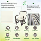 Outsunny Ensemble de 3 chaises d'extérieur avec table basse et 2 balancelles à bascule pour patio en tissu respirant
