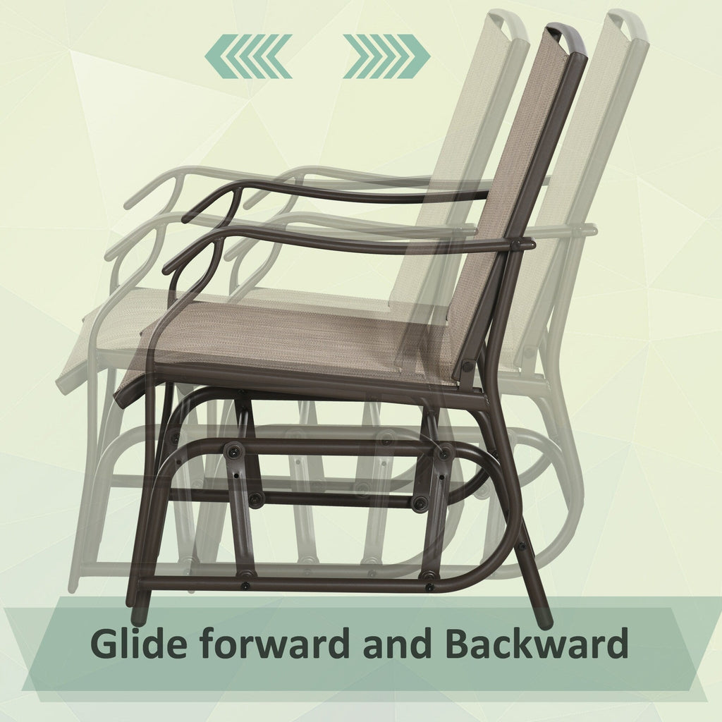 Outsunny Ensemble de 3 chaises d'extérieur avec table basse et 2 balancelles à bascule pour patio en tissu respirant
