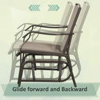 Outsunny Ensemble de 3 chaises d'extérieur avec table basse et 2 balancelles à bascule pour patio en tissu respirant