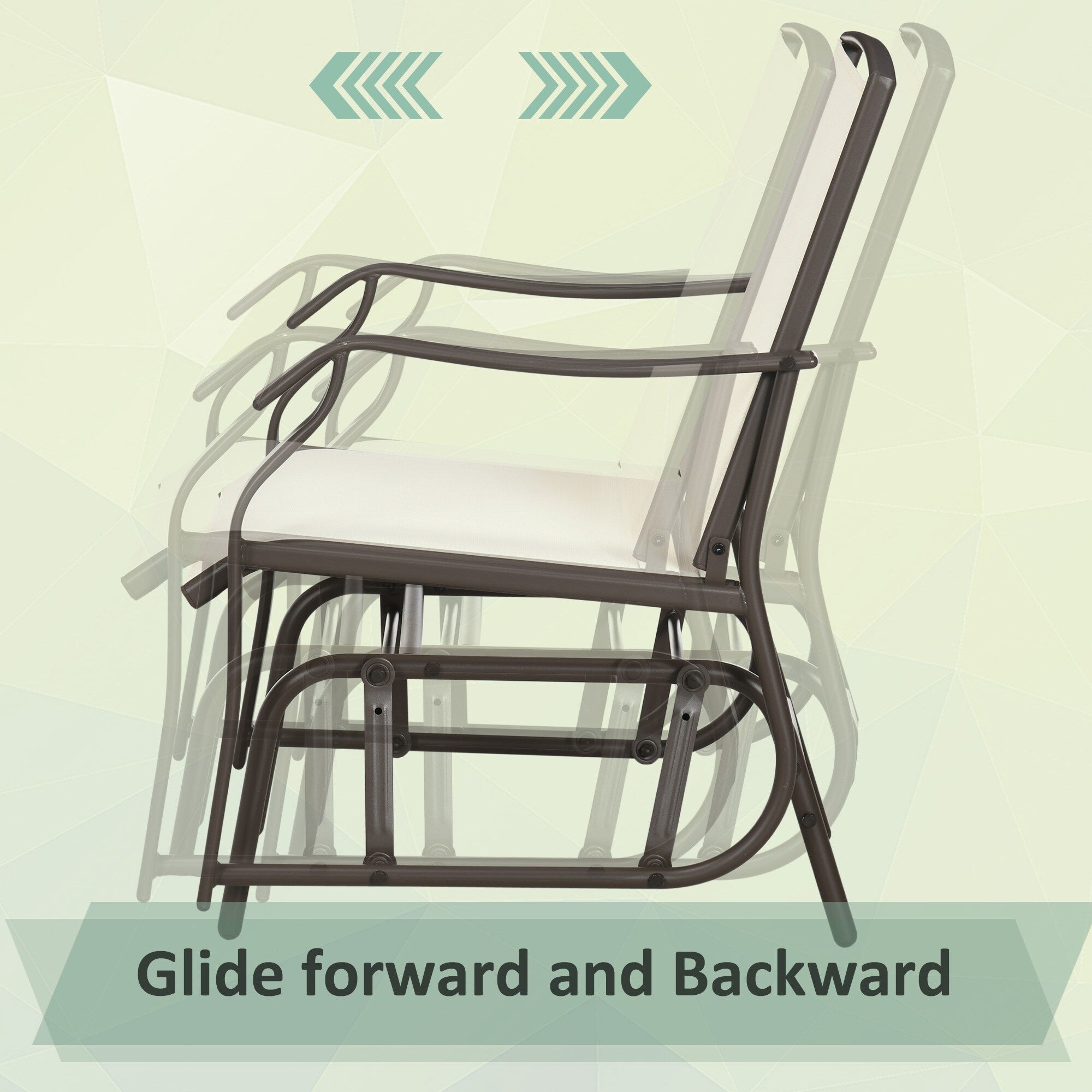 Outsunny Ensemble de 3 chaises d'extérieur avec table basse et 2 balancelles à bascule pour patio en tissu respirant